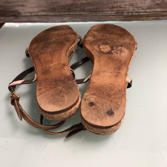 Burberry plaid canvas espadrille sandal 41 - Picture 7 of 7